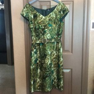 Vintage inspired cap-sleeve green cocktail dress